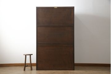 中古　美品　松本民芸家具　D-24型 落ちついた色合いとシックな雰囲気が上品な洋服タンス(ワードローブ、チェスト)(定価約68万円)(R-053450)