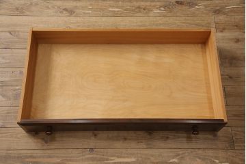 中古　美品　松本民芸家具　シックな佇まいが魅力の引き出し付きワードローブ(洋服タンス、衣装箪笥)(定価約42万円)(R-053451)