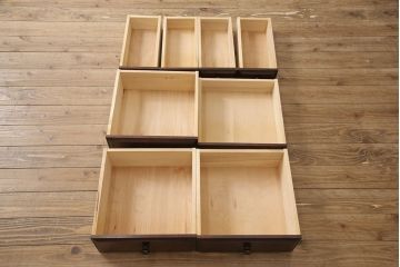 中古　民芸家具　蝦夷民芸　隙間収納にもおすすめの縦型チェスト(引き出し)(R-053452)