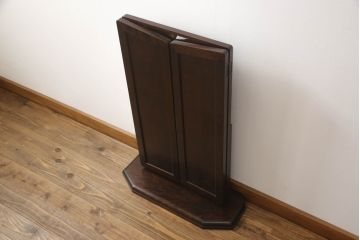 中古　北海道民芸家具　幅広いテイストに馴染むシンプルなデザインのミラー(三面鏡、姿見)(R-053456)