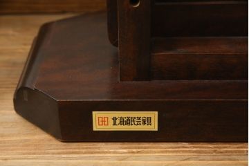 中古　北海道民芸家具　幅広いテイストに馴染むシンプルなデザインのミラー(三面鏡、姿見)(R-053456)