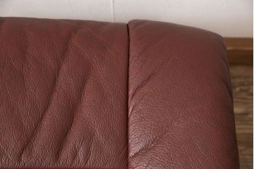 中古　EKORNES(エコーネス)　本革(レザー)　オットマン付き　ストレスレス レノ クラシック(M)(定価約37万9千円)(アームチェア、リクライニングチェア、椅子)(R-053467)