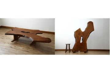 中古　美品　総漆塗り　手造り工芸家具　2wayで衝立にも!　上質な造りが魅力的なテーブル(パーテーション)　定価約80万円相当　(R-053489)