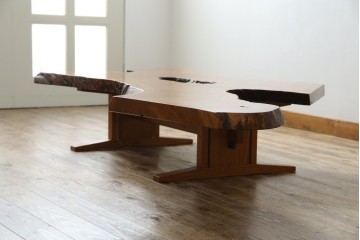 中古　美品　総漆塗り　手造り工芸家具　2wayで衝立にも!　上質な造りが魅力的なテーブル(パーテーション)　定価約80万円相当　(R-053489)