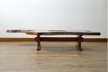 中古　美品　総漆塗り　手造り工芸家具　2wayで衝立にも!　上質な造りが魅力的なテーブル(パーテーション)　定価約80万円相当　(R-053489)