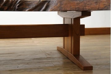 中古　美品　総漆塗り　手造り工芸家具　2wayで衝立にも!　上質な造りが魅力的なテーブル(パーテーション)　定価約80万円相当　(R-053489)