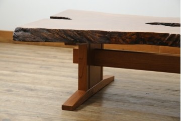 中古　美品　総漆塗り　手造り工芸家具　2wayで衝立にも!　上質な造りが魅力的なテーブル(パーテーション)　定価約80万円相当　(R-053489)