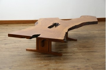 中古　美品　総漆塗り　手造り工芸家具　2wayで衝立にも!　上質な造りが魅力的なテーブル(パーテーション)　定価約80万円相当　(R-053489)