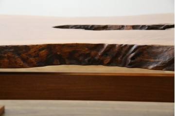 中古　美品　総漆塗り　手造り工芸家具　2wayで衝立にも!　上質な造りが魅力的なテーブル(パーテーション)　定価約80万円相当　(R-053489)