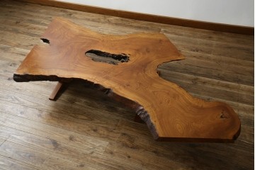 中古　美品　総漆塗り　手造り工芸家具　2wayで衝立にも!　上質な造りが魅力的なテーブル(パーテーション)　定価約80万円相当　(R-053489)