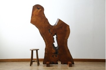 中古　美品　総漆塗り　手造り工芸家具　2wayで衝立にも!　上質な造りが魅力的なテーブル(パーテーション)　定価約80万円相当　(R-053489)