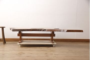 中古　美品　総漆塗り　手造り工芸家具　2wayで衝立にも!　上質な造りが魅力的なテーブル(定価約80万円)(センターテーブル、ローテーブル、座卓、パーテーション)(R-053489)