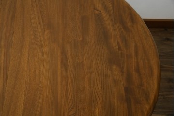 イギリスビンテージ　美品　ERCOL(アーコール)　ニレ材　クラシカルな雰囲気漂うドローリーフテーブル　(R-053490)