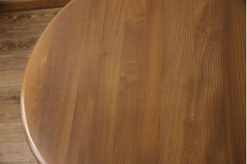 イギリスビンテージ　美品　ERCOL(アーコール)　ニレ材　クラシカルな雰囲気漂うドローリーフテーブル(エクステンションテーブル、ダイニングテーブル、ヴィンテージ)(R-053490)
