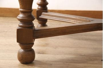 イギリスビンテージ　美品　ERCOL(アーコール)　ニレ材　クラシカルな雰囲気漂うドローリーフテーブル(エクステンションテーブル、ダイニングテーブル、ヴィンテージ)(R-053490)