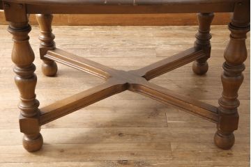 イギリスビンテージ　美品　ERCOL(アーコール)　ニレ材　クラシカルな雰囲気漂うドローリーフテーブル(エクステンションテーブル、ダイニングテーブル、ヴィンテージ)(R-053490)