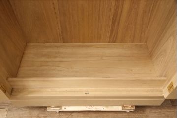 中古　美品　吉沢昭次作　小振りなサイズで使いやすい加茂総桐箪笥(胴厚)(洋服タンス、桐たんす、ワードローブ、衣装箪笥)(R-053494)