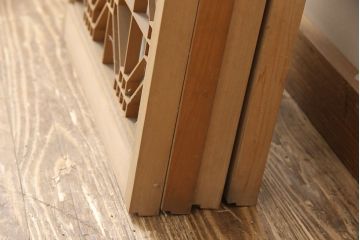 アンティーク建具　昭和中期　上品な佇まいが魅力の書院戸4枚セット(ガラス戸、ガラス窓、引き戸)(R-053496)