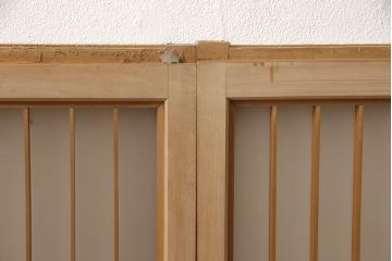 アンティーク建具　昭和中期　上品な佇まいが魅力の書院戸4枚セット(ガラス戸、ガラス窓、引き戸)(R-053496)