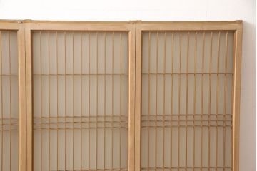 アンティーク建具　昭和中期　上品な佇まいが魅力の書院戸4枚セット(ガラス戸、ガラス窓、引き戸)(R-053496)