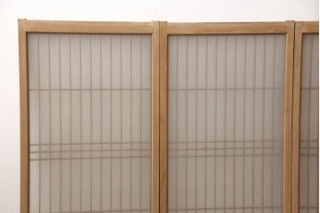 アンティーク建具　昭和中期　上品な佇まいが魅力の書院戸4枚セット(ガラス戸、ガラス窓、引き戸)(R-053496)