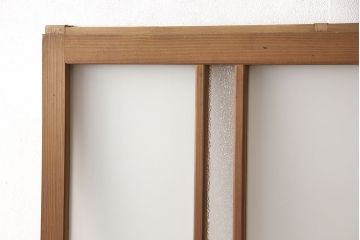 アンティーク建具　昭和中期　ダイヤガラスがアクセント!レトロな雰囲気を醸し出すガラス戸1枚(引き戸)(R-053497)