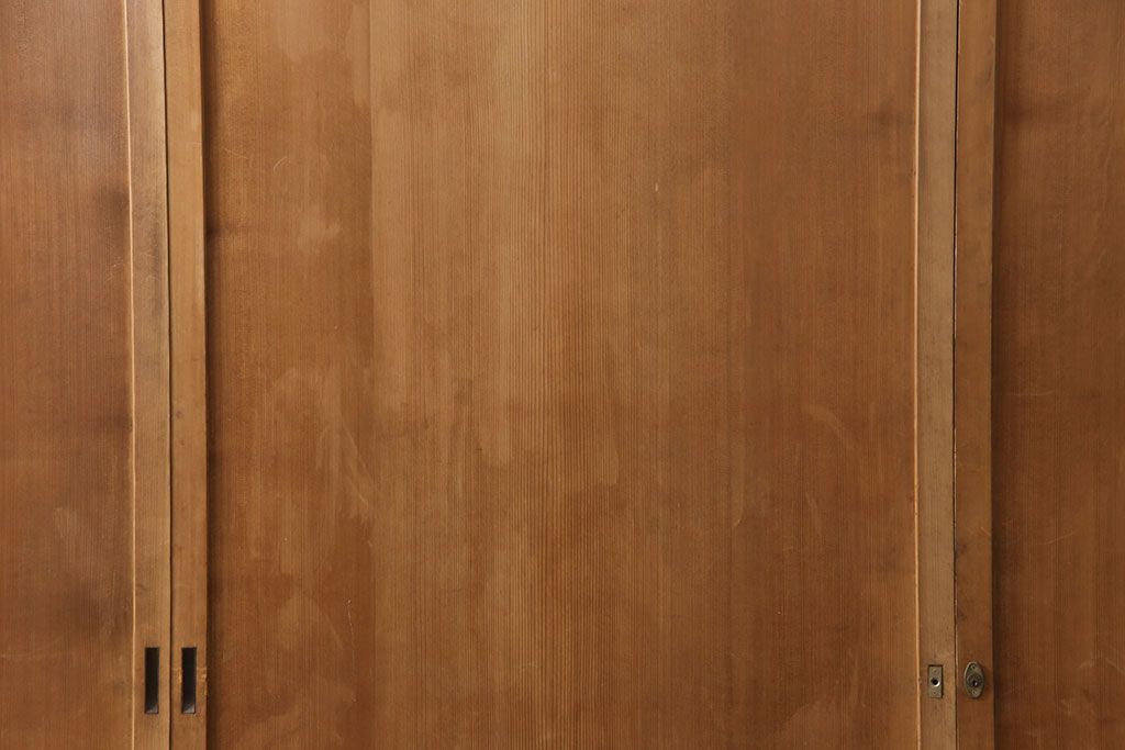 和製アンティーク　柾目が美しく上品な板戸4枚セット(帯戸、引き戸、建具)(R-053499)