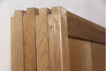 和製アンティーク　柾目が美しく上品な板戸4枚セット(帯戸、引き戸、建具)(R-053499)