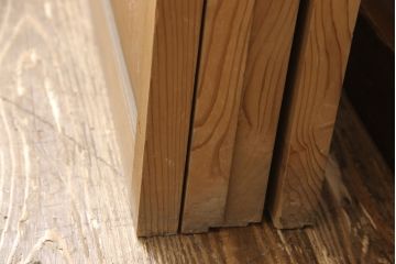 和製アンティーク　柾目が美しく上品な板戸4枚セット(帯戸、引き戸、建具)(R-053499)