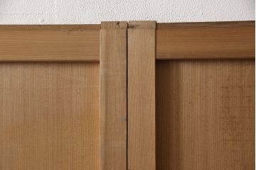 和製アンティーク　柾目が美しく上品な板戸4枚セット(帯戸、引き戸、建具)(R-053499)
