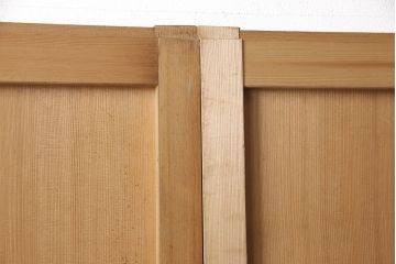 和製アンティーク　柾目が美しく上品な板戸4枚セット(帯戸、引き戸、建具)(R-053499)