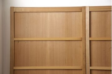 和製アンティーク　柾目が美しく上品な板戸4枚セット(帯戸、引き戸、建具)(R-053499)