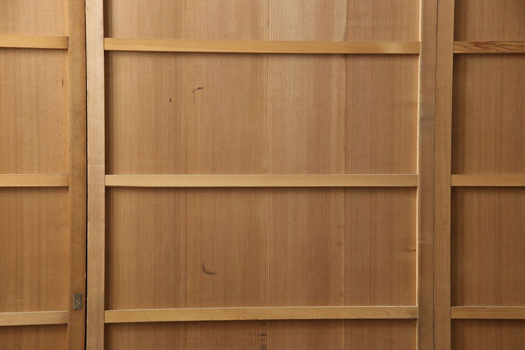 和製アンティーク　柾目が美しく上品な板戸4枚セット(帯戸、引き戸、建具)(R-053499)