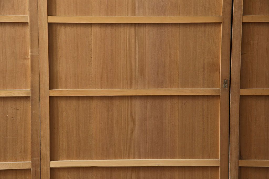 和製アンティーク　柾目が美しく上品な板戸4枚セット(帯戸、引き戸、建具)(R-053499)