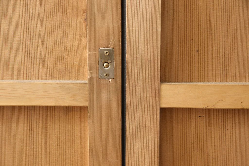 和製アンティーク　柾目が美しく上品な板戸4枚セット(帯戸、引き戸、建具)(R-053499)