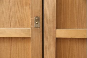 和製アンティーク　柾目が美しく上品な板戸4枚セット(帯戸、引き戸、建具)(R-053499)