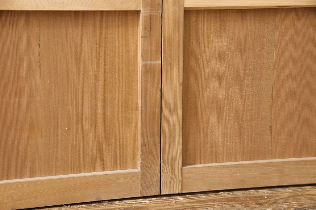 和製アンティーク　柾目が美しく上品な板戸4枚セット(帯戸、引き戸、建具)(R-053499)