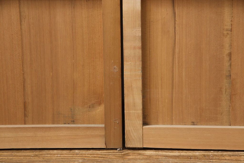 和製アンティーク　柾目が美しく上品な板戸4枚セット(帯戸、引き戸、建具)(R-053499)