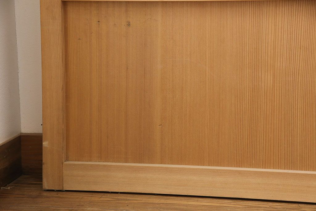 和製アンティーク　柾目が美しく上品な板戸4枚セット(帯戸、引き戸、建具)(R-053499)