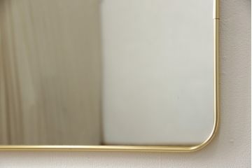 北欧ビンテージ　金属フレームがスタイリッシュなウォールミラー(鏡、姿見、ヴィンテージ)(R-053500)