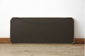 北欧ビンテージ　金属フレームがスタイリッシュなウォールミラー(鏡、姿見、ヴィンテージ)(R-053500)