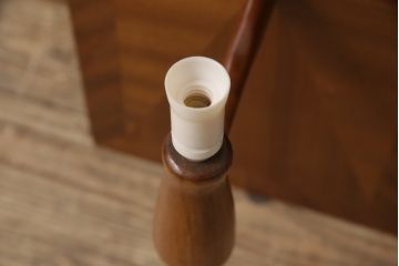 北欧ビンテージ　チーク材　パーケットがお洒落な照明付きウォールミラー(壁掛け、鏡、ヴィンテージ)(R-053501)
