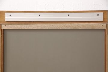 北欧ビンテージ　チーク材　パーケットがお洒落な照明付きウォールミラー(壁掛け、鏡、ヴィンテージ)(R-053501)
