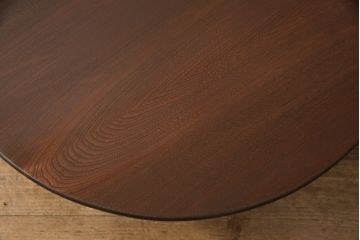 和製アンティーク　栓材　シンプルなデザインが魅力的な丸型ちゃぶ台(ローテーブル、センターテーブル、ラウンドテーブル)(R-053504)