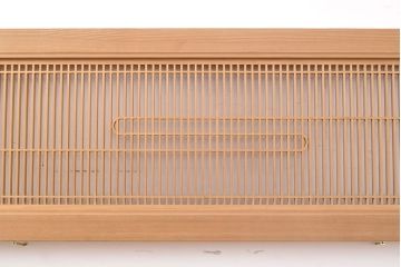 和製ビンテージ　整然と並ぶ格子が和の情緒溢れる欄間(ランマ)2枚セット(明かり取り、明り取り、らんま、ヴィンテージ)(R-053505)