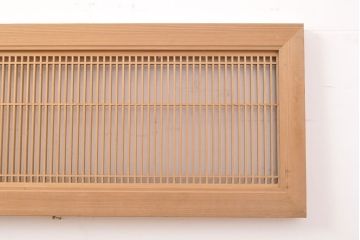 和製ビンテージ　整然と並ぶ格子が和の情緒溢れる欄間(ランマ)2枚セット(明かり取り、明り取り、らんま、ヴィンテージ)(R-053505)