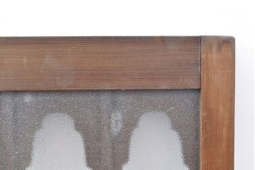 和製アンティーク　和モダンインテリアのアクセントになるガラス入り欄間(明り取り、明かり取り)(R-053507)