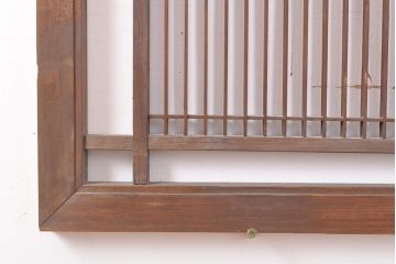 和製アンティーク　格子デザインがどこか懐かしさを感じる欄間2枚セット(明り取り、明かり取り)(R-053509)