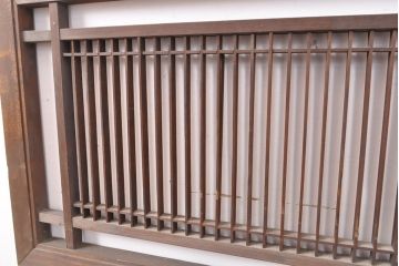 和製アンティーク　格子デザインがどこか懐かしさを感じる欄間2枚セット(明り取り、明かり取り)(R-053509)
