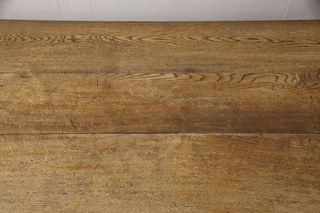 和製アンティーク 希少! 大正ロマン ナラ材 希少なデザインが魅力的なダイニングテーブル(作業台、食卓)(R-053514)